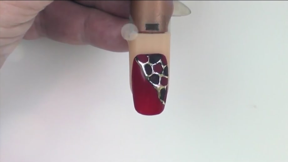 La Palm Gel Couple Embossed Abstract Nail Art