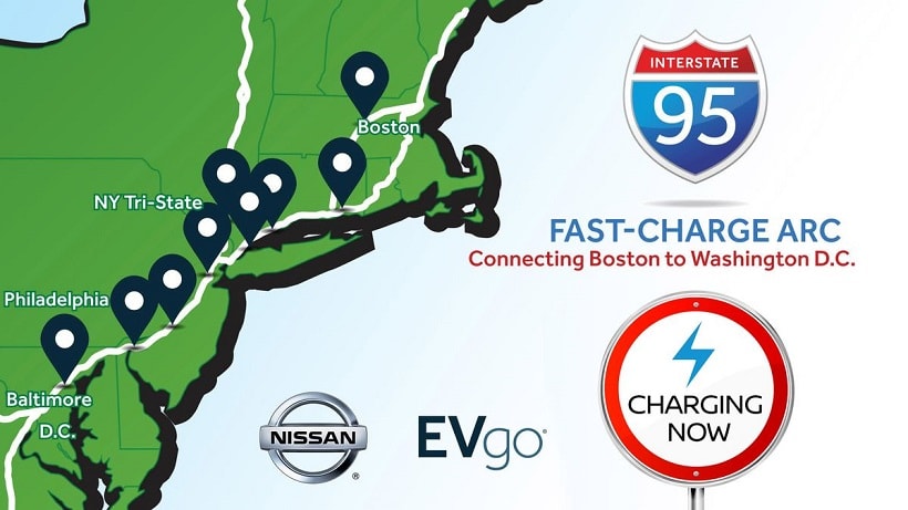 Nissan Completes Northeast EV Charging Network