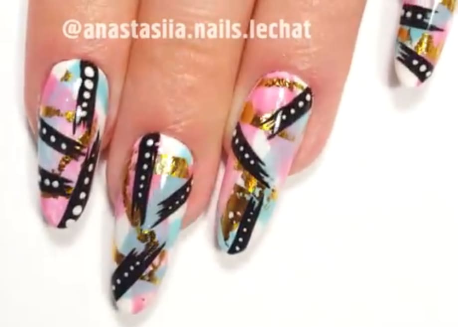 LeChat Abstract Spring Nail Art