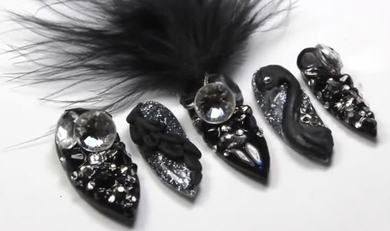 Black Swan Nail Art