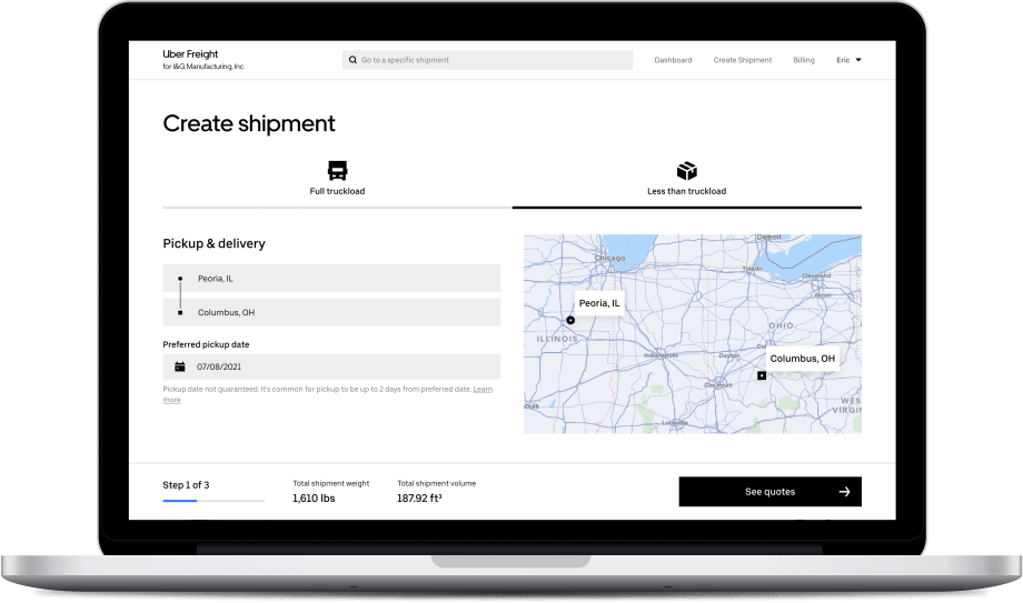 Uber Freight Expands into Less-Than-Truckload