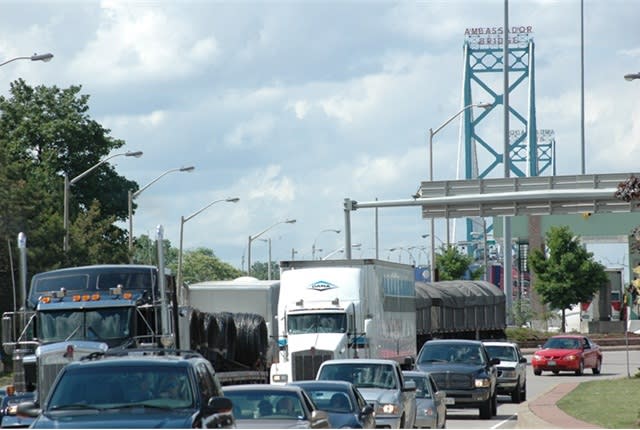 Truck Traffic Down at Ambassador Bridge