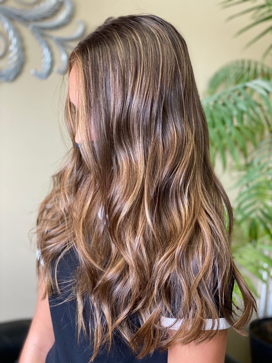 Beachy Balayage Prepped with Malibu C to Remove Buildup