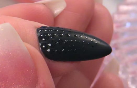 Christian Louboutin Inspired Matte Black Design with Water Droplets