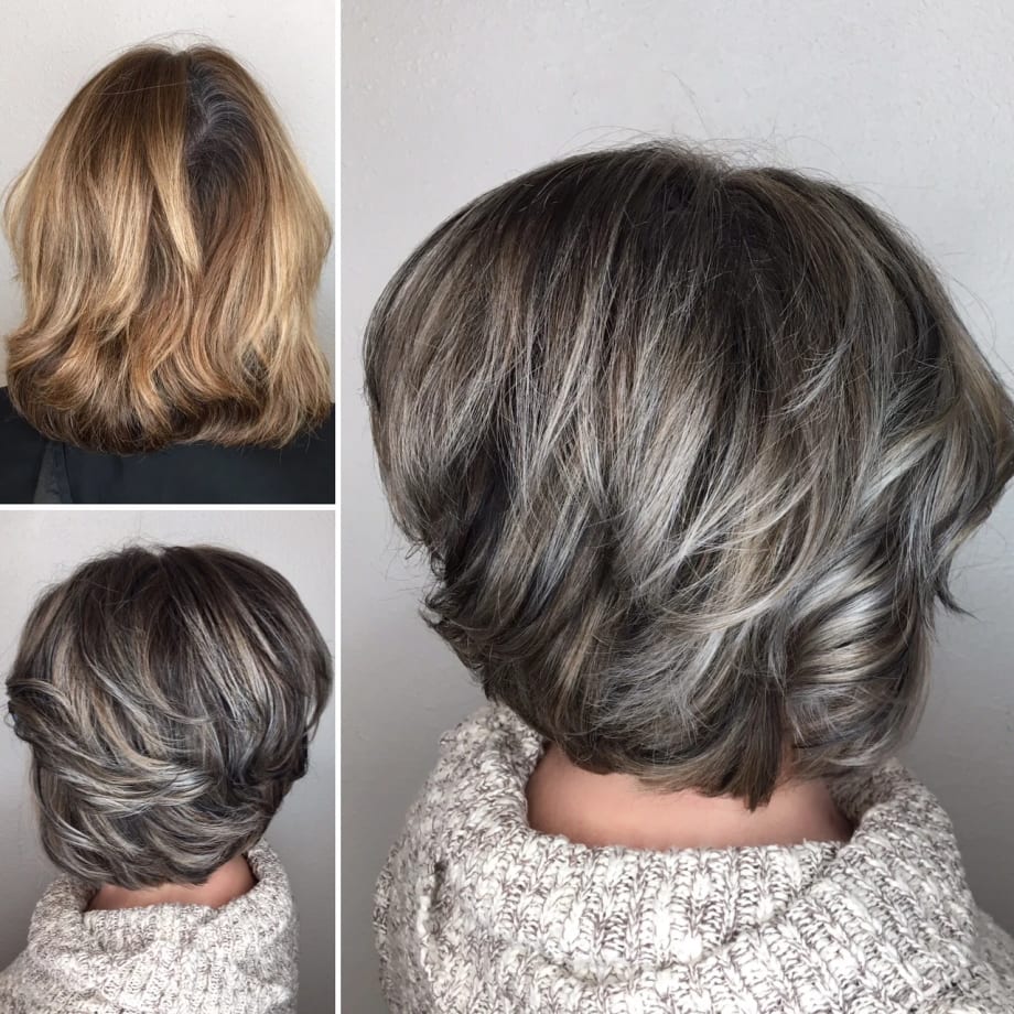 Makeover: Gray Blending + Asymmetrical Bob