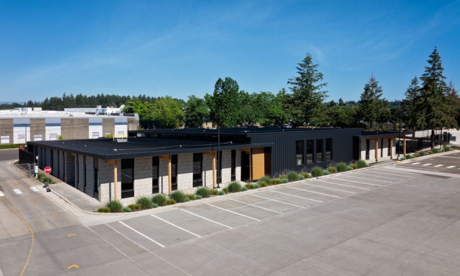 Exterior daytime shot of C-TRAN's new campus expansion in Vancouver, Washington.