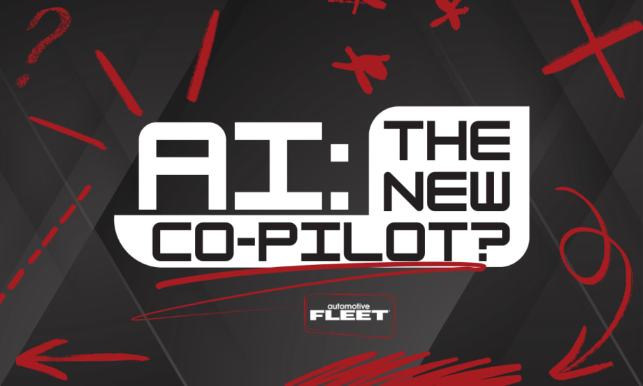 A black, white and red graphic with text reading "AI: The New Co-Pilot?".