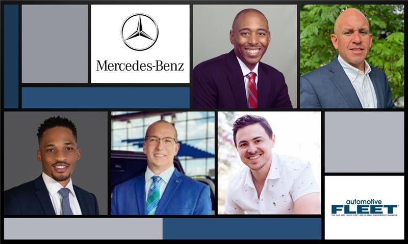 A collage of five executives for Mercedes-Benz USA.