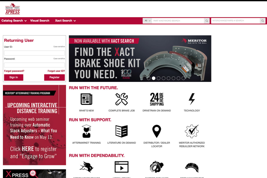 Meritor Upgrades Website, Enhances Brake Search