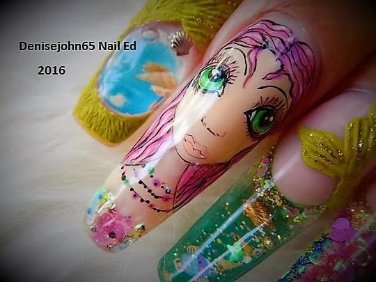 Painting a Mermaid Face Using Gel-Polish