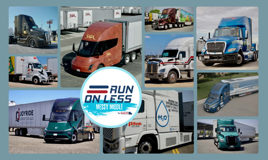 Collage of trucks from NACFE Run on Less Messy Middle