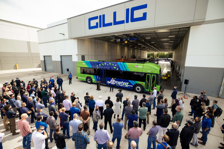 GILLIG Celebrates Production of 100th Battery Electric Bus