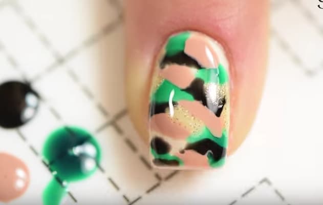 Gel II Military Camouflage Nail Art