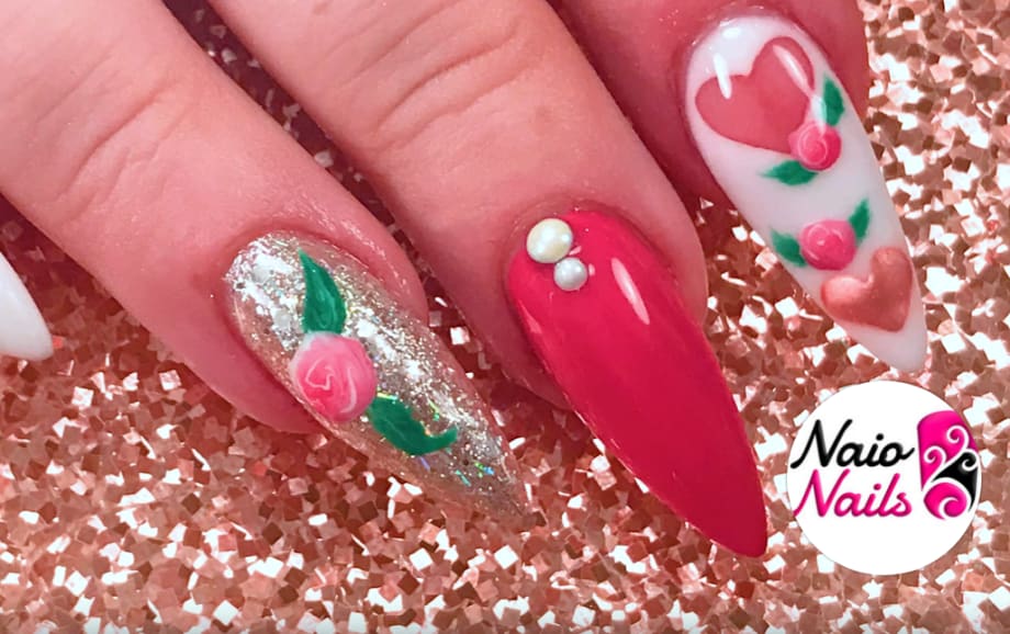Mother's Day Nails Using Acrylic and Gel-Polish