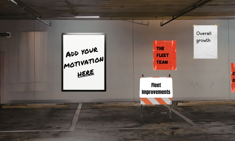 A garage wall with motivational possibilities.