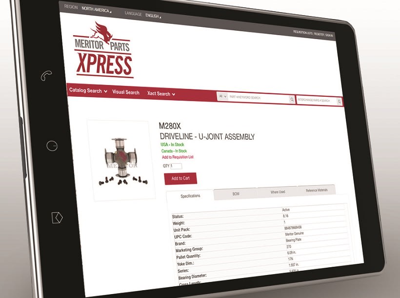 Meritor Adds Features and Improves Search On MeritorPartsXpress.com