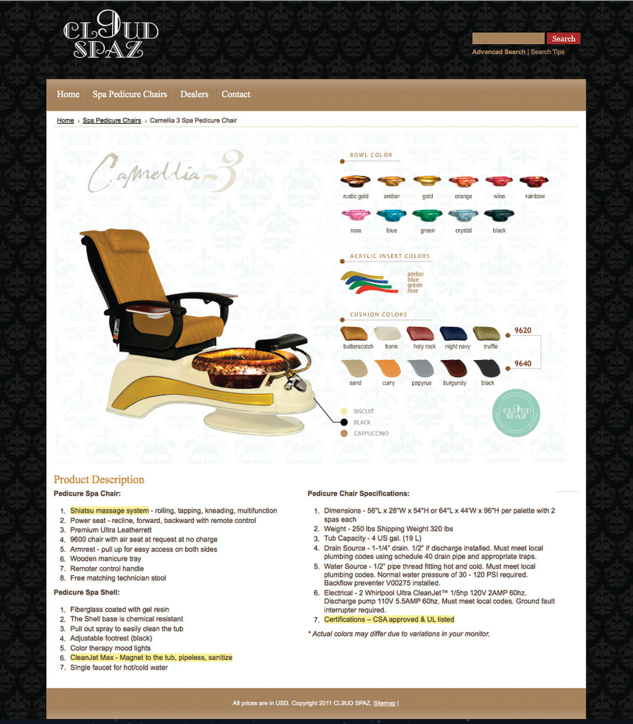 Websites Worth Watching: Cl9ud Spaz Pedicure Spa Designer