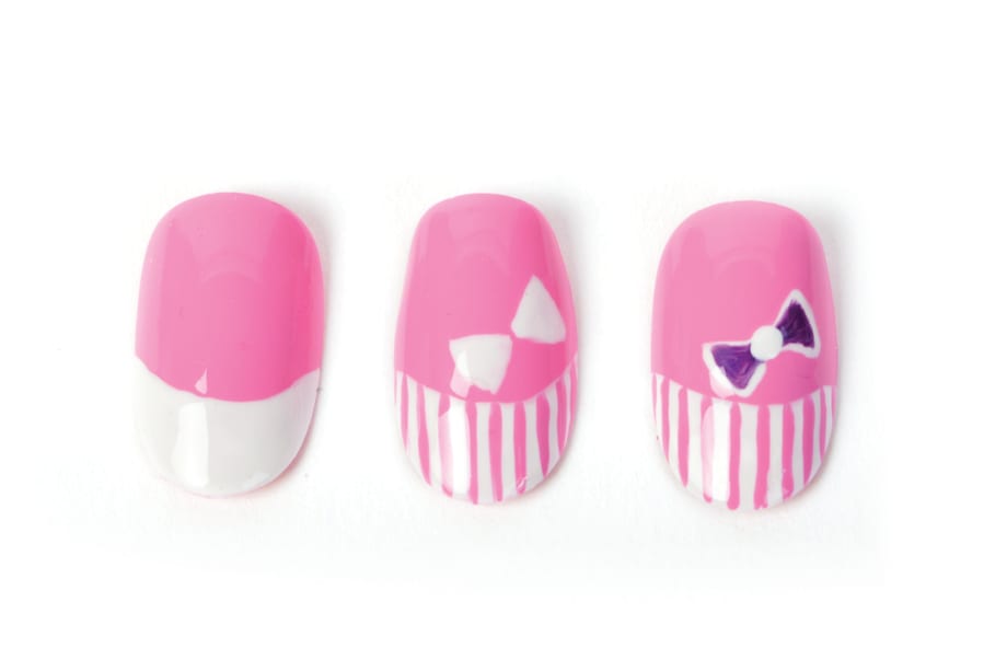 Nail Art Studio: Pink and White Retro