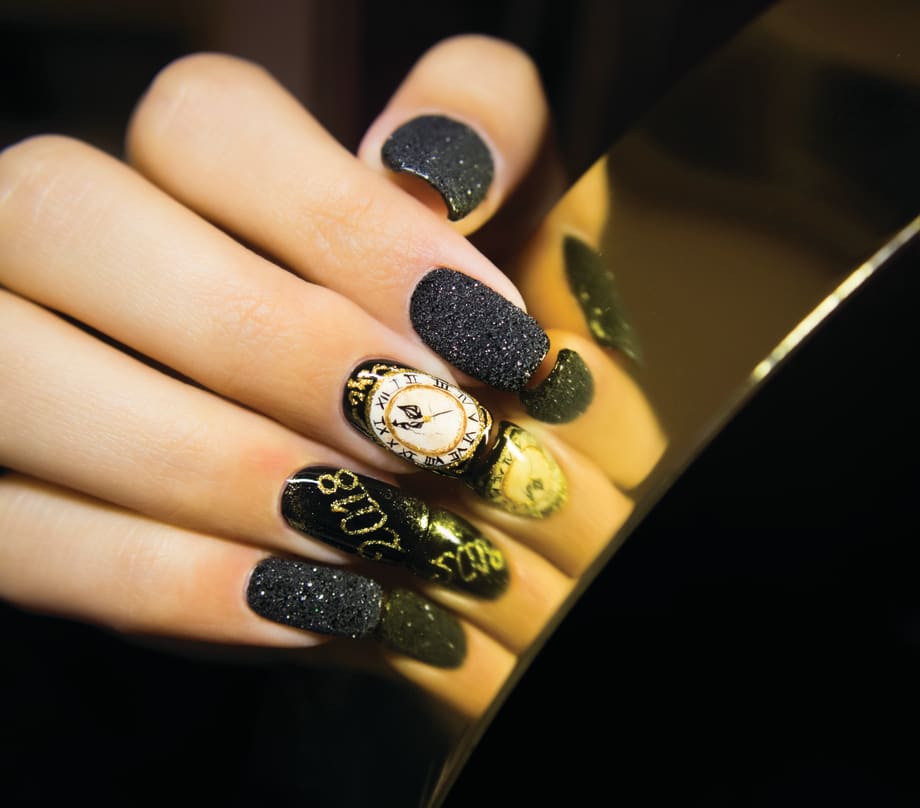 Countdown to the New Year With Clock Nail Art