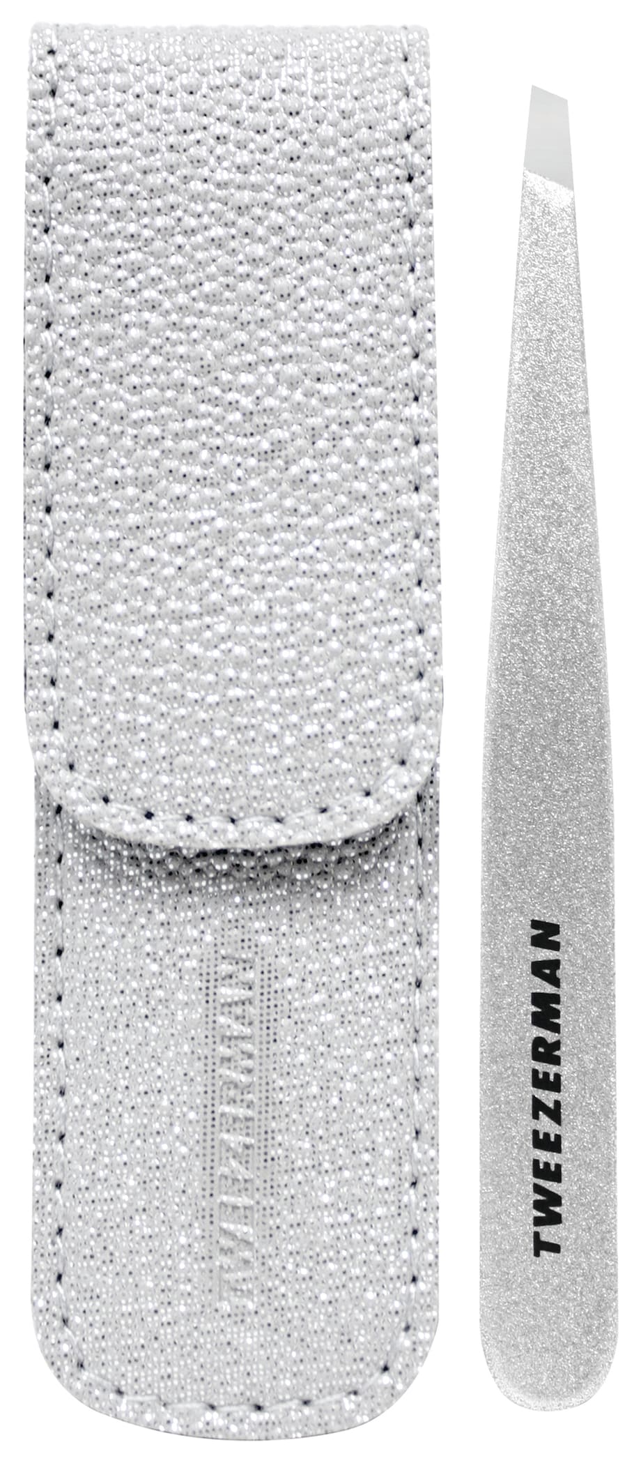 Silver Shimmer Slant Tweezers