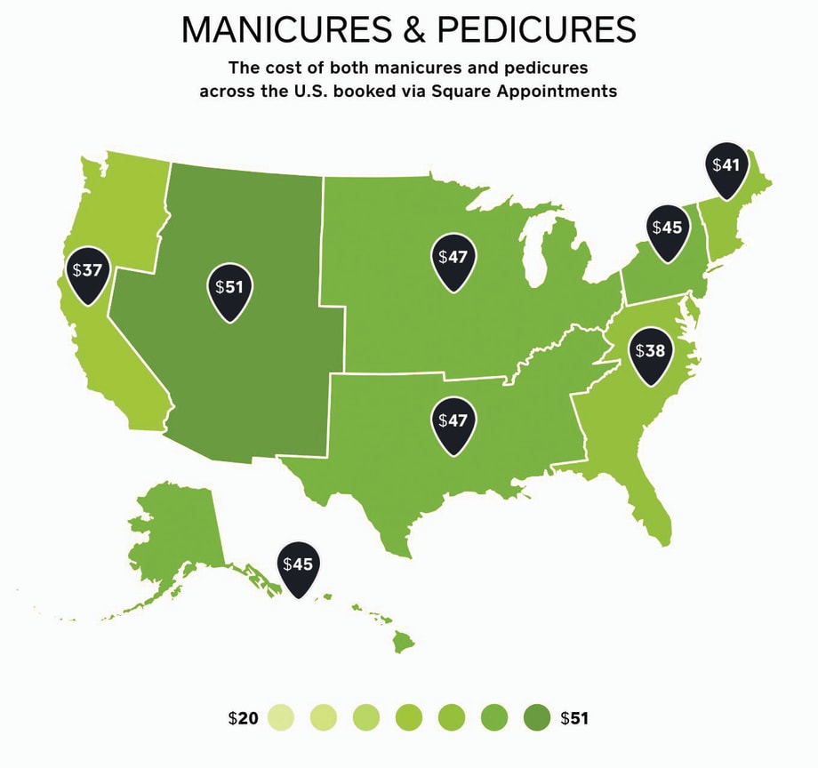 Square Maps Mani/Pedi Prices