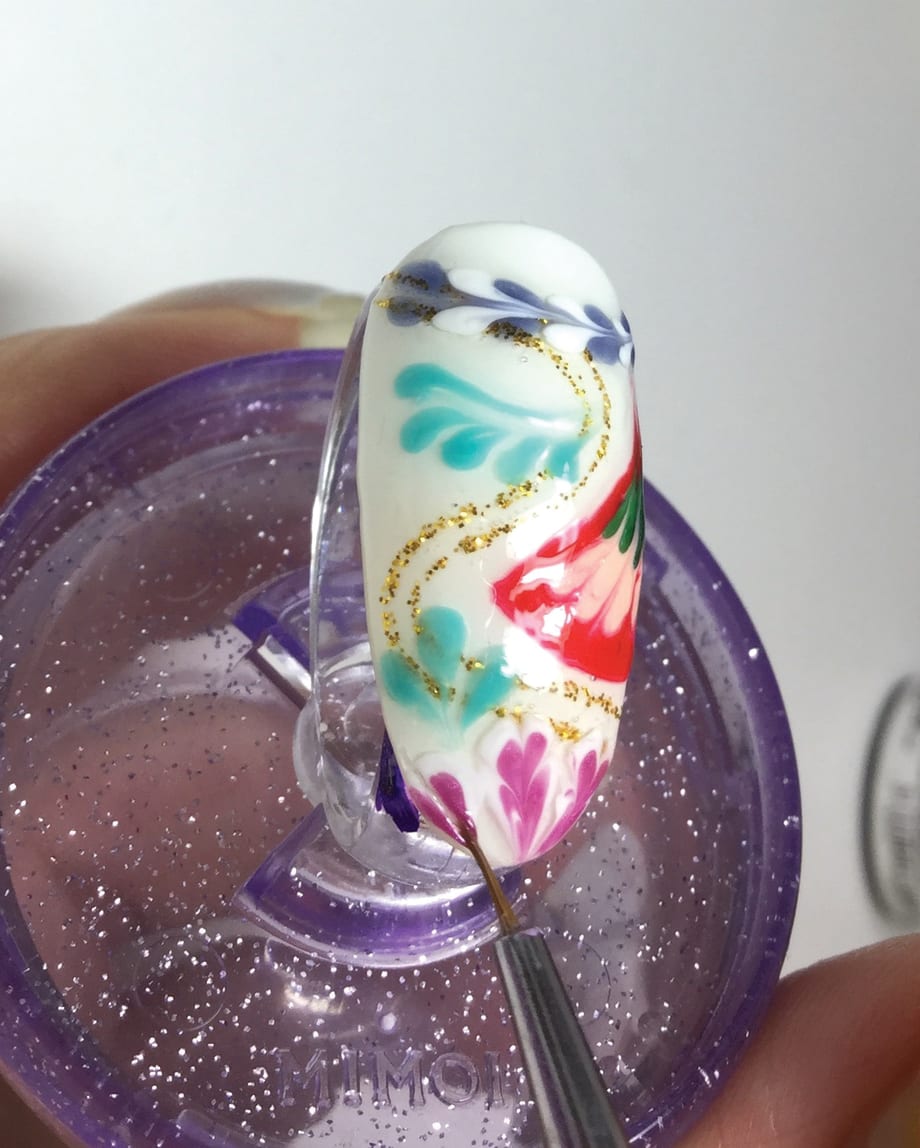 Japanese Leaves Nail Art Tutorial