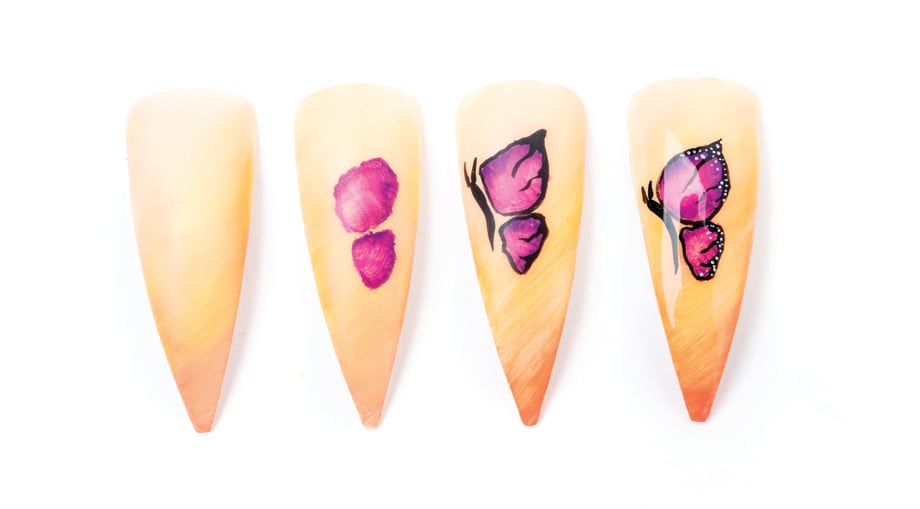 One Stroke Spring Butterflies