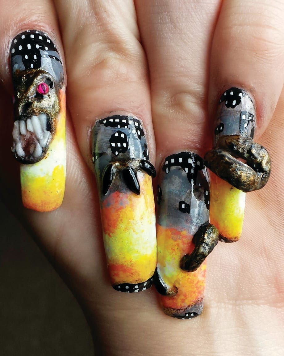 King of the Monsters: Godzilla Nail Art