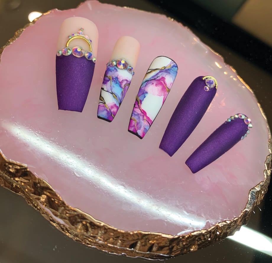 Royal Marble Prom Nail Tutorial