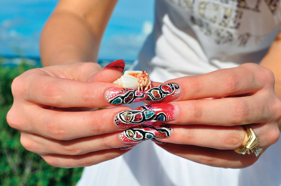 Acrylic Coral Reef Nail Art