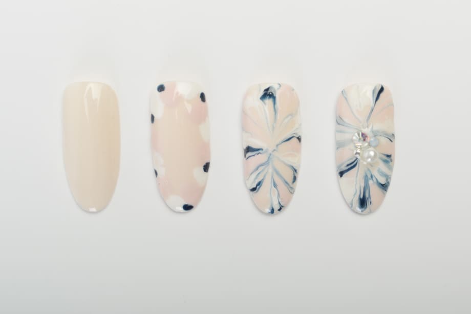 Embellished Marble Nail Art