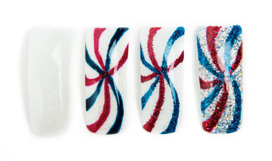 Red and Blue Sparkly Swirl