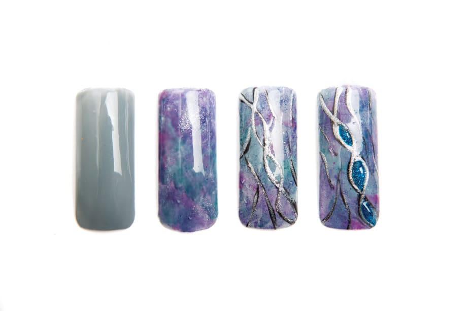 Nail Art Studio: Marbled jewels