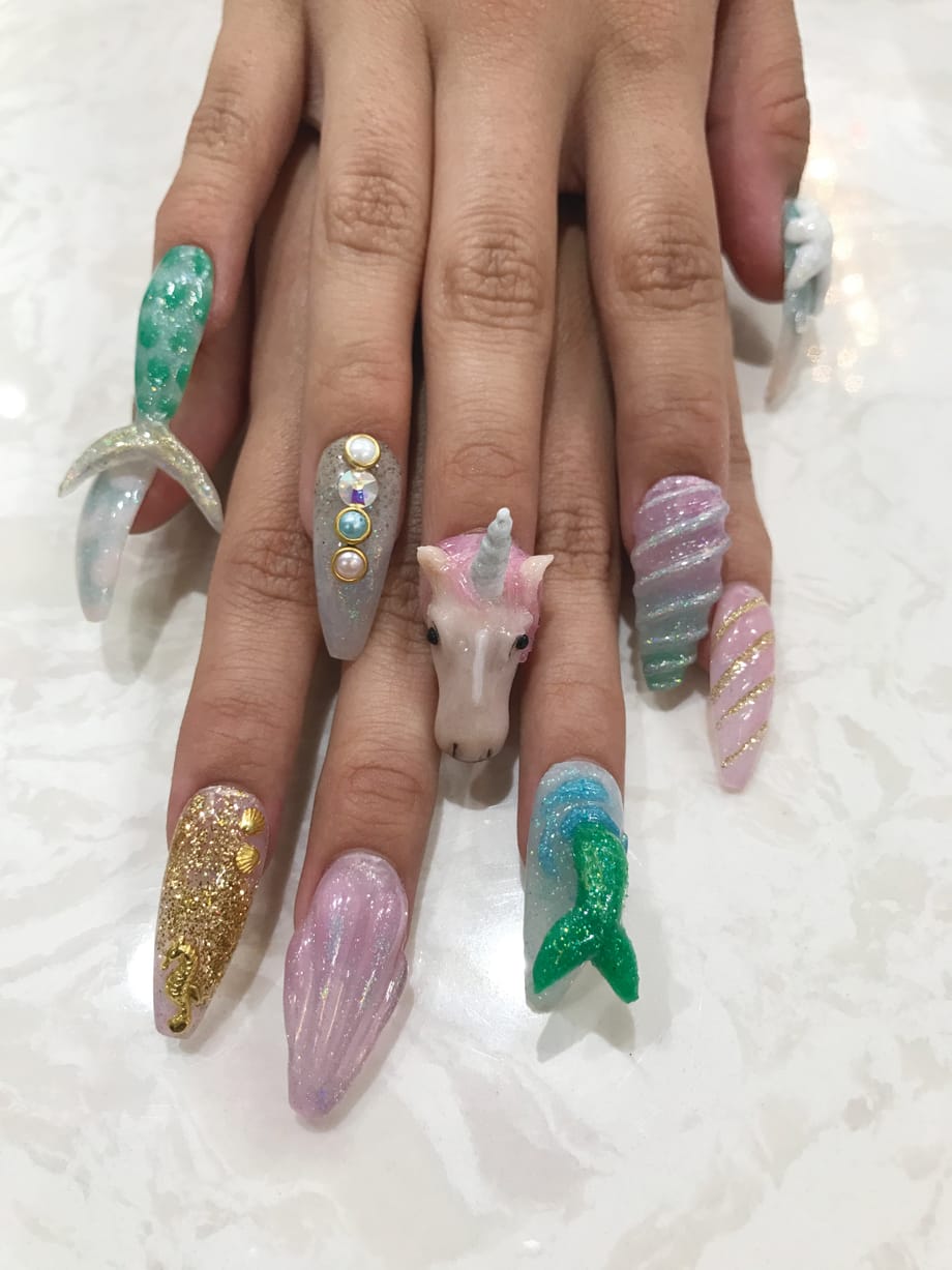 How to Create a Fantastical Acrylic Unicorn Nail