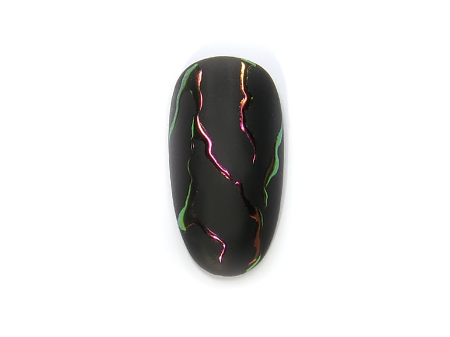 Black Chrome Lightning Nail Art
