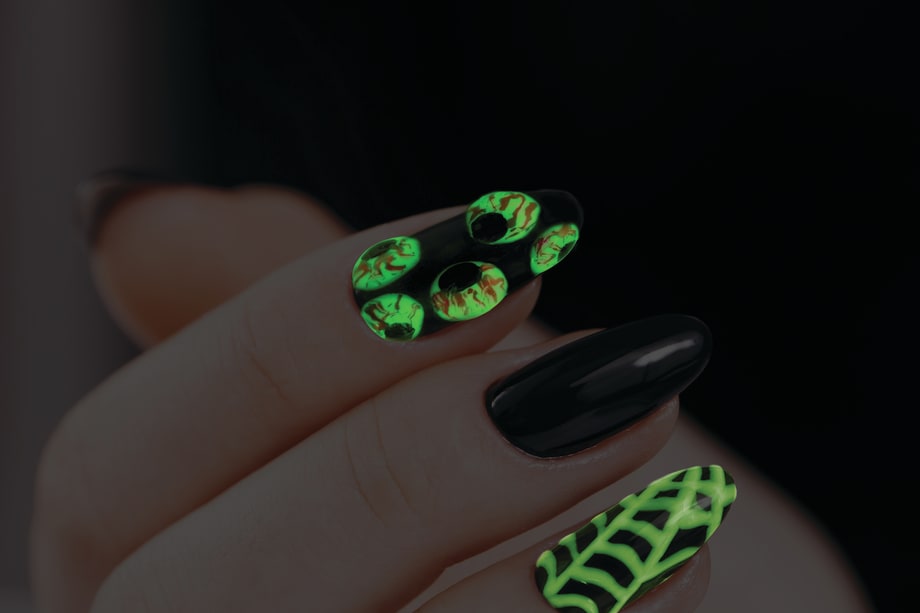 Gel II Glowing Eyeballs Halloween Nail Art Tutorial