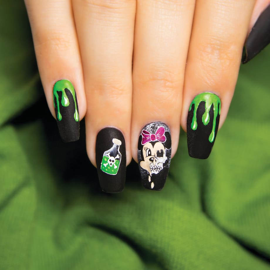 Scary Minnie Mouse Halloween Nail Art Tutorial