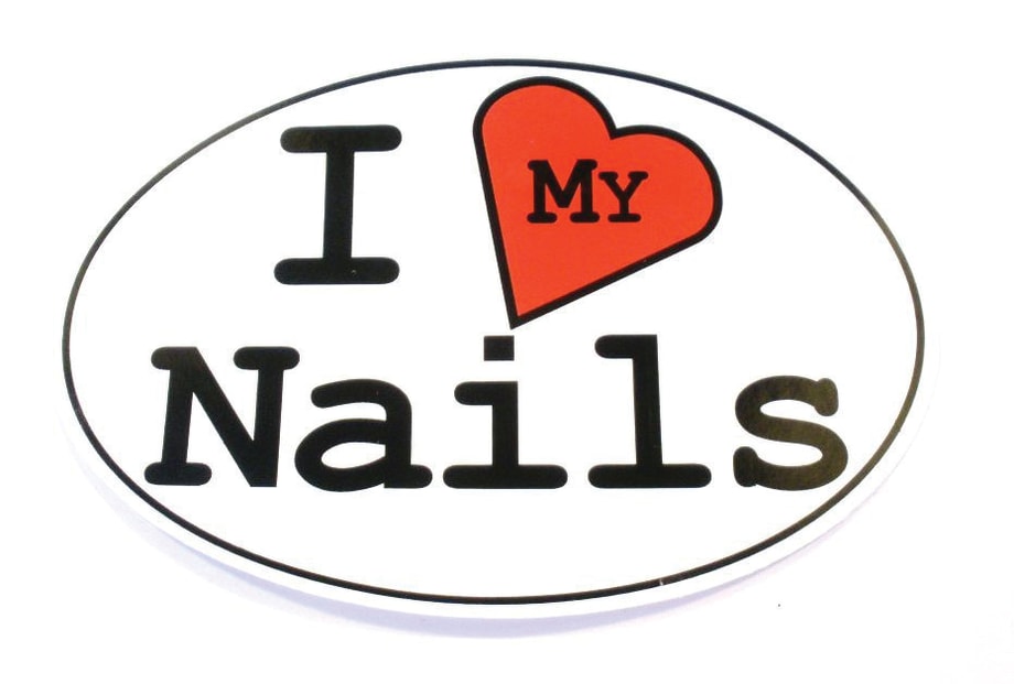 I <3 My Nails Oval Sticker