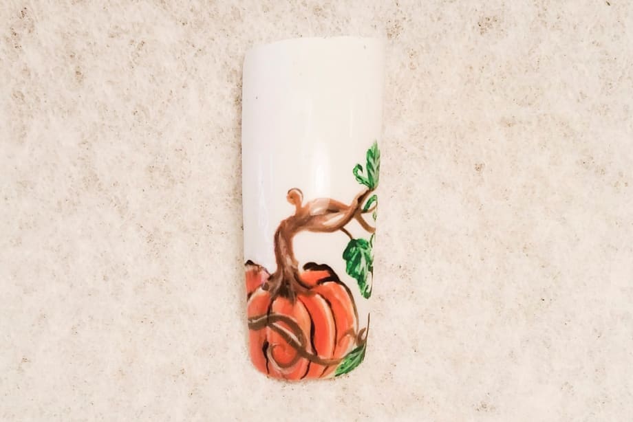 Fall Harvest Pumpkin Nail Art Design