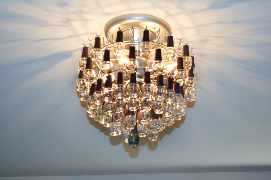 Shine On: A Chandelier Made of Polish Bottles