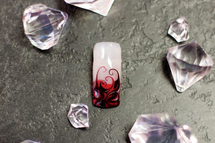 Black and Red Marbling Design