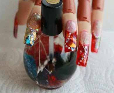 Color Acrylic Inlay Nail Art