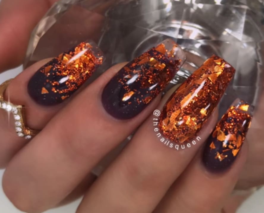 Glow-in-the-Dark Thanksgiving Nails