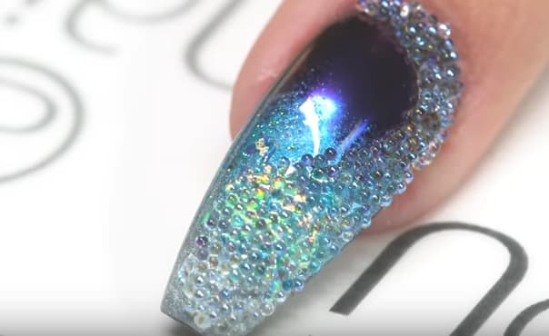 Mirror Blue Swarovki Crystals Carnaval Nail Art