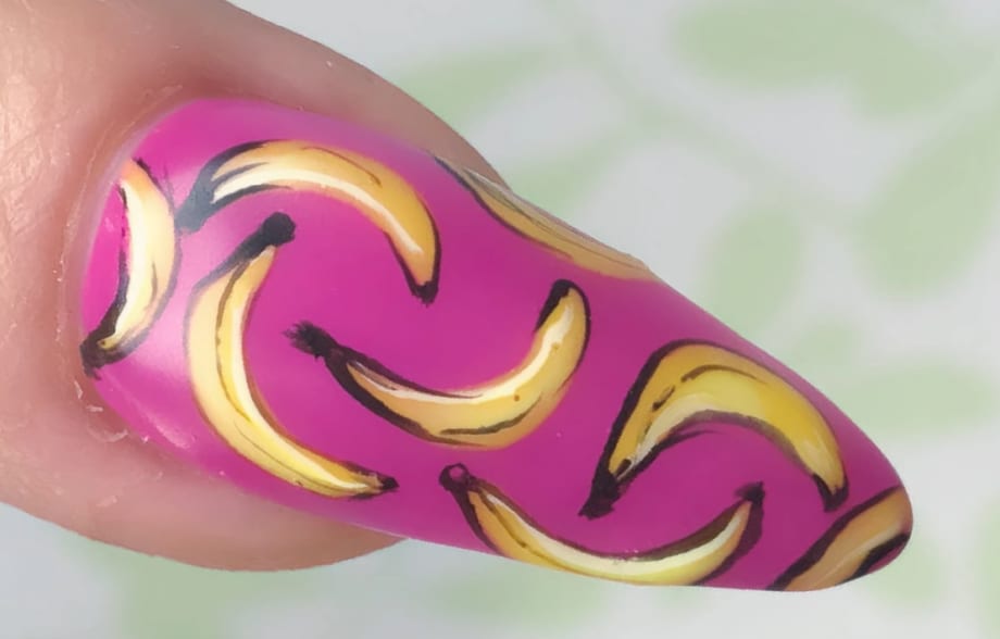 Banana Pop Art Nail Design