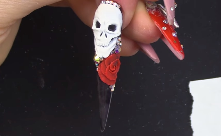 3-D Gel Skull and Rose