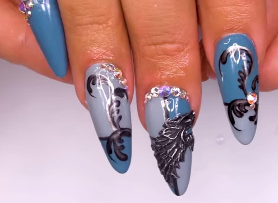 Game of Thrones Stark Wolf Nail Art