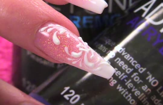 Bridal Ballerina Nail Tutorial with Gel Design (Part 2 of 2)
