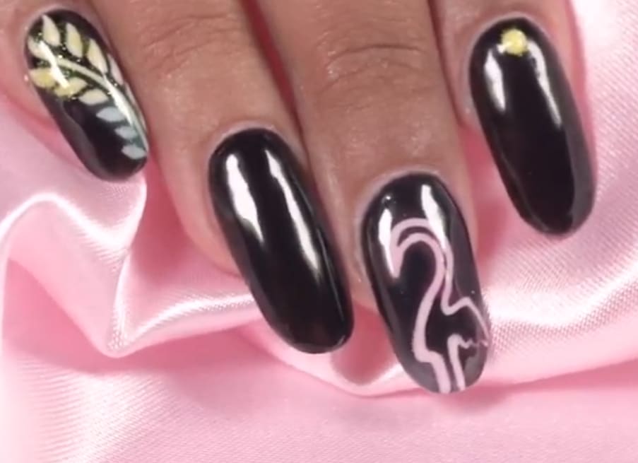 Neon Pink Flamingo Nail Art Tutorial