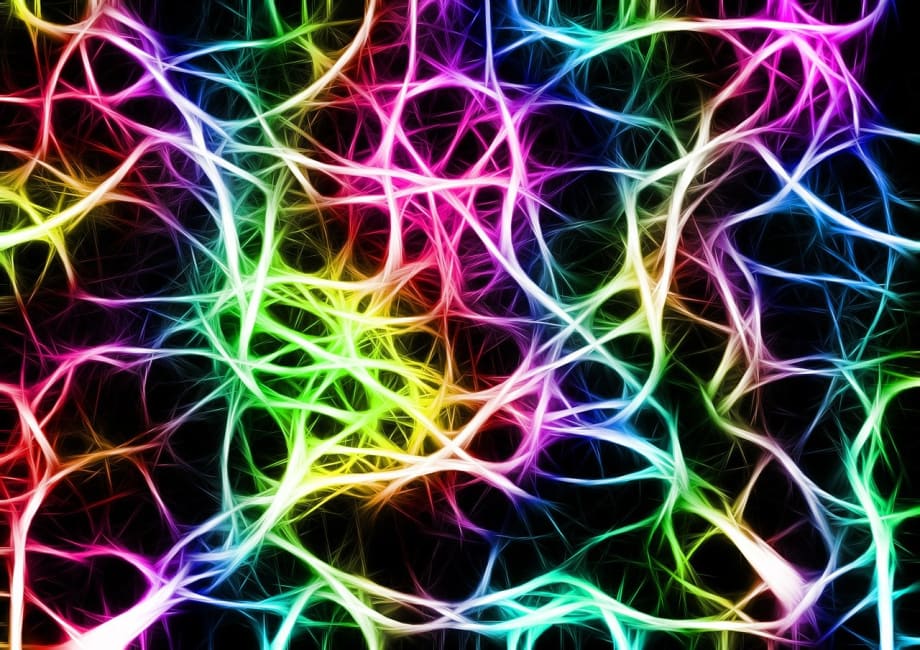 A colorful image of a neuron